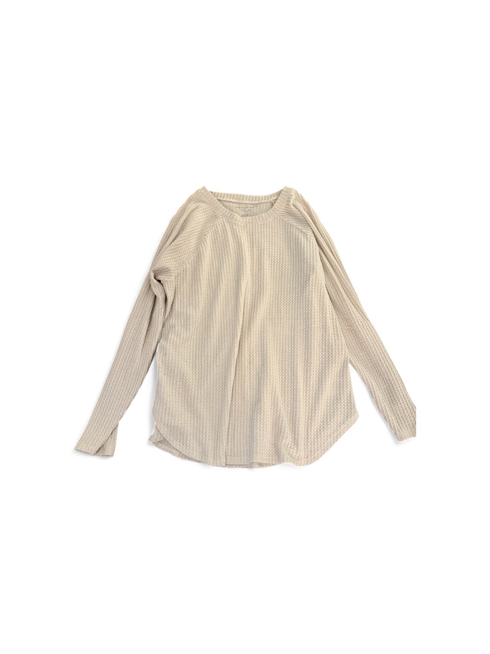 American Eagle Cream Waffle Knit Long Sleeve